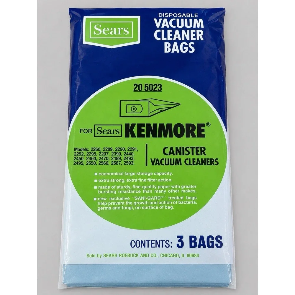 Vintage Sears Kenmore 20-5023 Canister Vacuum Cleaner Bags 3 Pack NOS